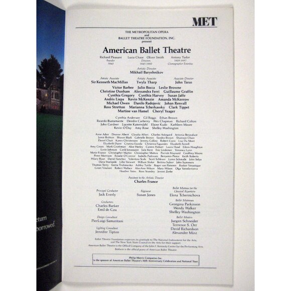 American Ballet Stagebill 1989 Lincoln Center Mark Grothman Insert NYC - Picture 5 of 11